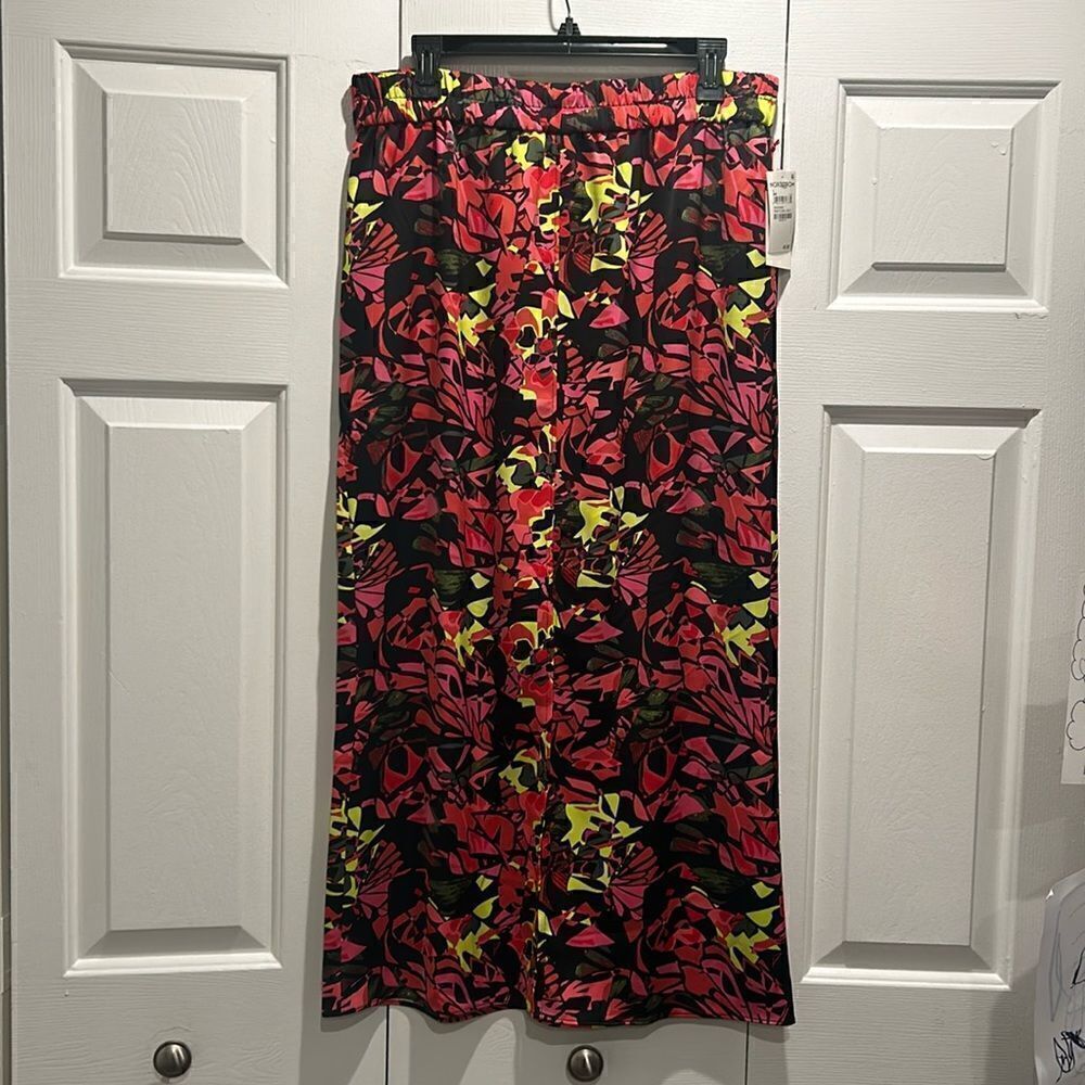 NWT Open Edit Pink Floral Maxi Skirt, Size Large